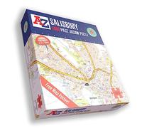 Great Britain A-Z Map of Salisbury 1000 Piece Jigsaw Puzzle - Exclusive Street Map - Includes Guide Print & City Index - Nostalgic Gift Mapping Fun for Adults