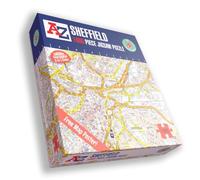 Great Britain A-Z Map of Sheffield 1000 Piece Jigsaw Puzzle - Exclusive Street Map - Includes Guide Print & City Index - Nostalgic Gift Mapping Fun for Adults