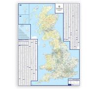 Great Britain A-Z Roads Wall Map - Laminated Large Wall Map - Size: 120 x 174 cm - Clearly Shows Motorways, A B, Minor Road, Postcode Areas, London Inset With M25