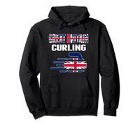 Great Britain Curling Rock Sport Fans UK Winter Sports Lover Pullover Hoodie