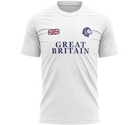 Great Britain Emblem T Shirt for Men Union Jack Lion Sports Games 2024 Athlete Tee, L, White