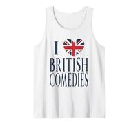 Great Britain Flag Heart I Love British Comedies Tank Top