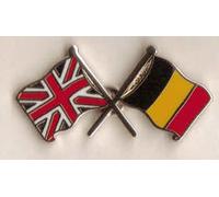 Great Britain GB Union Jack and Belgium Friendship Flag Pin Badge