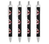 Great Britain Lips England Flag Retractable Ballpoint Pens Black Ink 0.5mm Fine Tip Ball Point Pencil Office Supplies