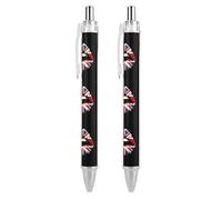 Great Britain Lips England Flag Retractable Ballpoint Pens Black Ink 0.5mm Fine Tip Ball Point Pencil Office Supplies