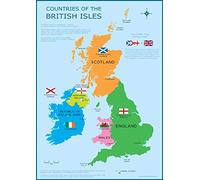 Great Britain Map - UK British Isles Childrens Wall Chart A3 (30cm x 42cm) Educational Childs Poster Art Print WallChart