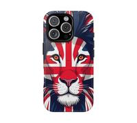 Great Britain Union Jack Flag Phone Case, Phone Tough Cases, British Union Flag Mobile Cover, GB Lion Phone Case, Tough Protective Phone Cover with British Lion Design Blue