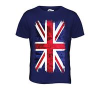 Great Britain Union Jack Grunge Flag Mens T Shirt Top T-Shirt Navy