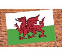 Great Britain Wales Flag Red Dragon Cymru Welsh Y Ddraig Goch Self Adhesive Vinyl Sticker A4 297mm x 210mm