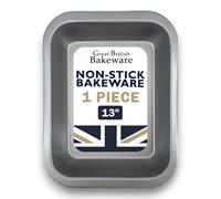 Great British Bakeware 13"/33cm Medium Superior Non-Stick Roasting Tin, UK Made, Baking Tin, Baking Trays Oven Non Stick Roasting Tray, Carbon Steel, PFOA & BPA Free Cookware,