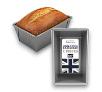 Great British Bakeware 2 Pack 1LB 16.5cm Superior Double Coated Non-Stick Loaf Tin, Bread Pan, Cake Tin, Baking, Oven Safe Baking Loaf Pan, PFOA & BPA Free Cookware, Made in England