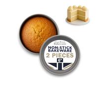 Great British Bakeware 2 Pack 6" Superior Double Coated Non-Stick Victoria Sandwich Cake Tin, Straight Sided, Baking, Oven Safe, Round Cake Tin, Fixed Base, PFOA & BPA Free Cookware, Made in England