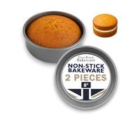 Great British Bakeware 2 Pack 8" Deep Superior Double Coated Non-Stick Victoria Sandwich Cake Tin, Baking, Oven Safe, Round Cake Tin, Fixed Base, PFOA & BPA Free Cookware, Made in England