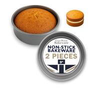 Great British Bakeware 2 Pack 9" Deep Superior Double Coated Non-Stick Victoria Sandwich Cake Tin, Baking, Oven Safe, Round Cake Tin, Fixed Base, PFOA & BPA Free Cookware, Made in England