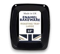 Great British Bakeware 38cm Vitreous Enamel Extra Large Turkey Roasting Tray, UK Made, Heavy Duty Vitreous Enamel Bakeware, Roasting Tin, Baking Pan, Baking Tray