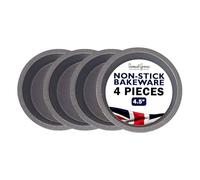 Great British Bakeware 4 Set 11.5cm Small Individual Superior Double Coated Non Stick Tins, Tart & Quiche Pans, Small Pie Dishes Set Of 4, Individual Tart Tins For Baking, Made In England