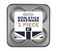 Great British Bakeware Single 23cm Superior Double Coated Non-Stick Giant Yorkshire Pudding Tray 4 Cup, Oven Tray, Yorkshire Pudding Tin, Baking, Oven Safe, PFOA & BPA Free Cookware, Made in England
