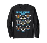 Great British Bees Honey Beekeeping & Beekeeper Bee Lover Long Sleeve T-Shirt