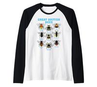 Great British Bees Honey Beekeeping & Beekeeper Bee Lover Raglan Baseball Tee