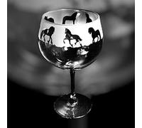 Great British Glass Friesian Horse Frieze - Boxed 70cl Glass Gin Balloon