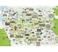 Great British Jigsaws Cheshire Map 1000-Piece Cartoon Map Puzzle | Emma Joustra Art Collection, Famous Cheshire Landmarks, Great Gift for Adults, Teens & Kids, Family Fun, 69 cm x 48 cm