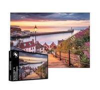 Great British Jigsaws - Whitby 199 Steps 1000 Piece Jigsaw Puzzles for Adults - British Landmark Photography, Eco-Friendly, Perfect for Puzzle Enthusiasts - 69 x 48cm Completed Size