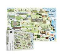 Great British Jigsaws - Yorkshire Map 1000 Piece Jigsaw Puzzles for Adults - Illustrated Country Maps, Eco-Friendly, Perfect for Puzzle Enthusiasts - 69 x 48cm Completed Size