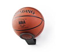 Great British Steel Wall Mount Display Ball Storage Bracket Black Football Stand Holder Rack for Basketball, Rugby, Soccer - 50x175x80 mm - Powder Coated Black