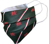 Great British Tie Club Adult Reusable 100% Cotton Welsh Dragon Wales Cymru Face Covering Masks (Bottle Green)