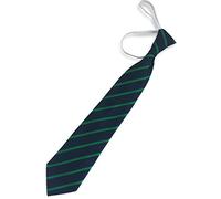Great British Tie Club Child's Elastic Striped School Ties - Infant/Primary Size (Navy & Emerald)