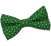 Great British Tie Club Christmas Bow Ties 100% Cotton (Various Designs) (Green Stars & Snow)