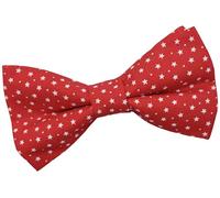 Great British Tie Club Christmas Bow Ties 100% Cotton (Various Designs) (Red Stars & Snow)