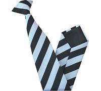Great British Tie Club Clip On Block Stripe School Ties (Colour & Size Variations) (17 inch clip on (High School), Black & White) Worst Witch, Mildred Hubble.