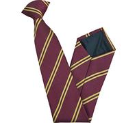 Great British Tie Club Clip On Double Stripe School Ties (Colour & Size Variations) (17 inch clip on (High School), Maroon & Gold)