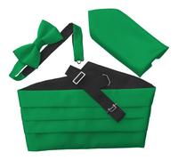 Great British Tie Club Men's Emerald Green Ties & Accessories - ST PATRICK'S DAY (Cummerbund Set)