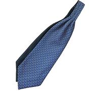 Great British Tie Club Men's Freemasons Masonic Navy Blue & Gold Square & Compass Logo Woven Ascot Cravat