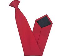 Great British Tie Club Men's Plain Matt Clip On Neck Ties (Red)