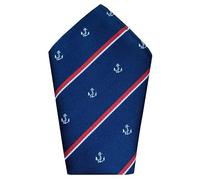 Great British Tie Club Men's Royal Navy Anchor Motif Handkerchief 12 inch Pocket Square