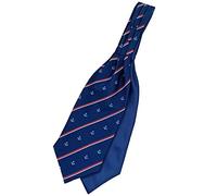 Great British Tie Club Men's Royal Navy Regimental Striped with Anchor Motif Ascot Cravat