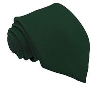 Great British Tie Club Plain School Ties High School 52" Length (Bottle Green)