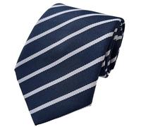 Great British Tie Club School Ties (21 Single Stripe Variations) (Navy & White)