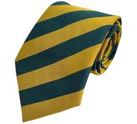 Great British Tie Club School Ties (23 Block Stripe Colour Variations) (Gold & Bottle)