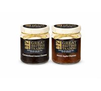 Great British Trading Caramelised Onion Chutney and Sweet Apple Chutney, 2 Jars, 100g Each