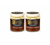 GREAT BRITISH TRADING Sweet Apple Chutney and Sundried Tomato & Garlic Chutney, 2 Glass Jars, 100g Each