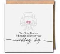 Great Brother and Brother in law Wedding greeting card - Gay Brother and Brother in law Wedding card - Approx 150mm x 150mm Premium Card