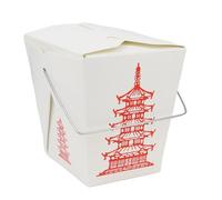 Great Credentials 15 Count 16 oz Pagoda Wire Handle Chinese Takeout Box Oyster Pails