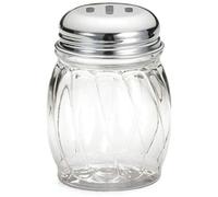Great Credentials Grated Cheese or Red Pepper Swirl Glass Shaker (Slotted Top)