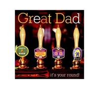 Great Dad It's Your Round Happy Father's Day Card Square Photo Greeting Cards