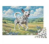 Great Dane 1000 Piece Difficult Puzzle for Adults - Dalmatian in Sunlit Meadow Challenging Jigsaw for Family Game, Decompression & Gifts 70x50cm/1000pcs