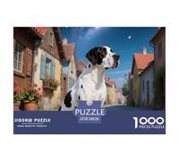 Great Dane 1000 Piece Jigsaw Puzzles Fun Challenging Modern Pet Dog Educational Game for The Whole Gifts for Adults And Kids Age 38x26cm/1000pcs